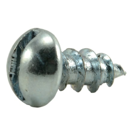 Wood Screw, #4, 1/4 In, Zinc Plated Steel Round Head Slotted Drive, 60 PK
